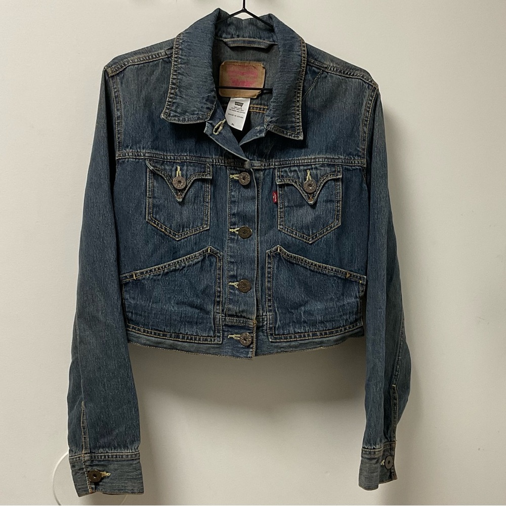 Levi Strauss & Co. Painted Button Down Cropped Jean Jacket!